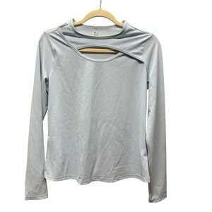 NWT MTA Sport Women M Fast Dri Top Stretch Light Blue Activewear Athleisure Yoga